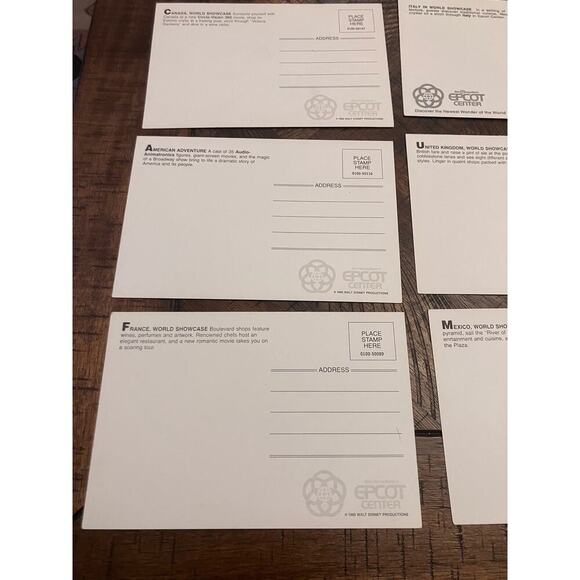 Vintage Epcot Center Disney Postcard Lot 1982, Unused, *New, lot of 7 - Picture 6 of 7